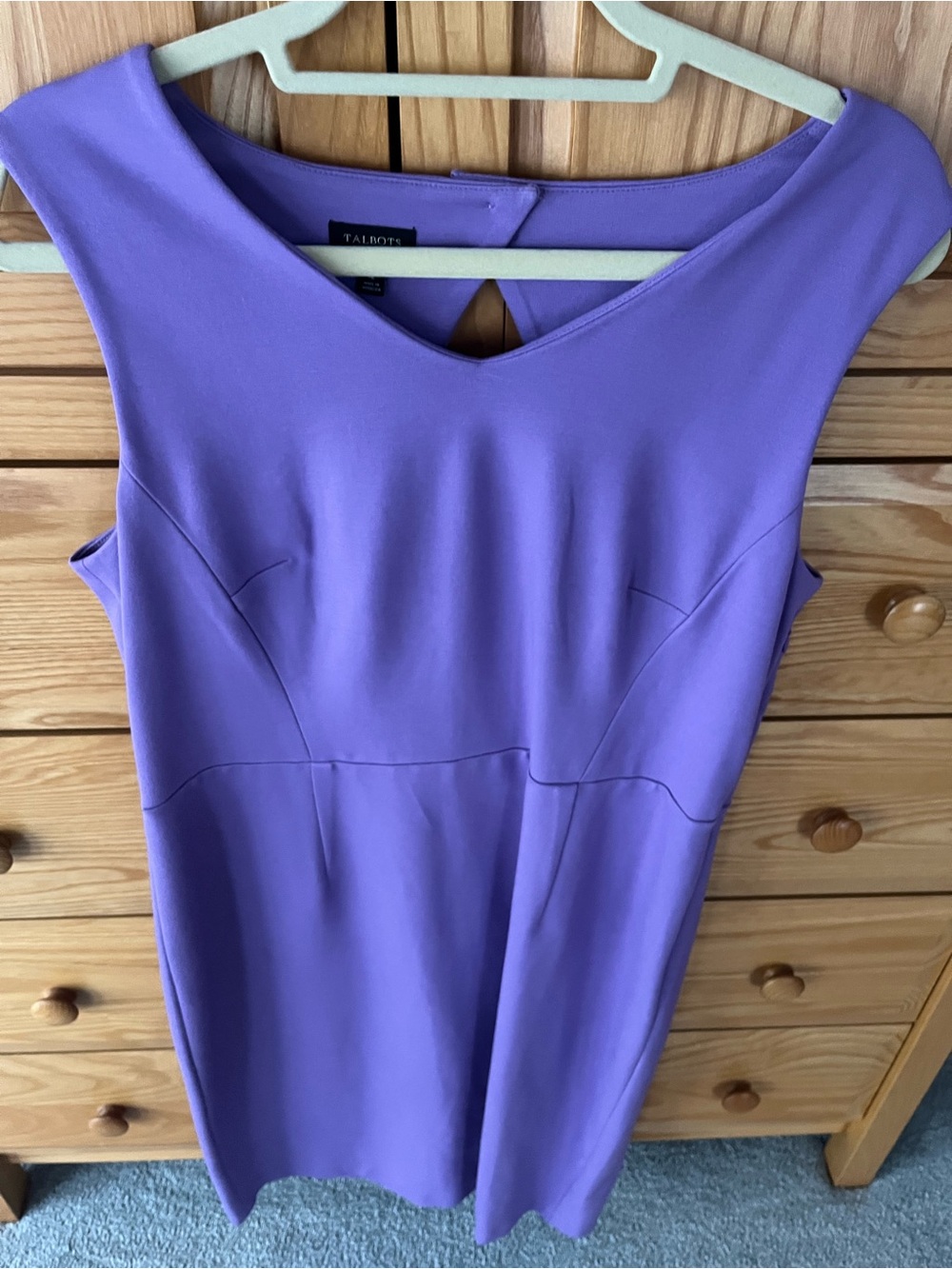 Talbots Purple Midi Sheath Dress with V-Neck
